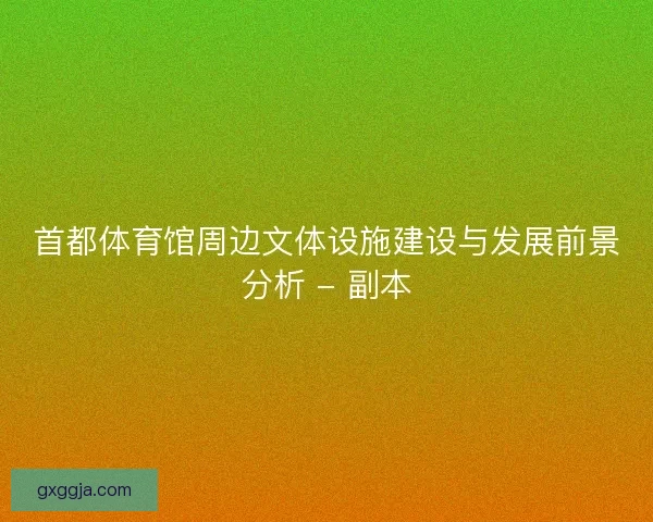 首都体育馆周边文体设施建设与发展前景分析 - 副本