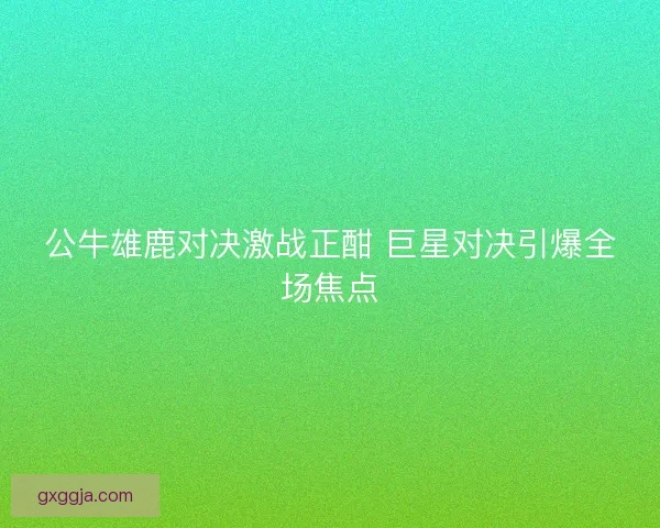 公牛雄鹿对决激战正酣 巨星对决引爆全场焦点 公牛雄鹿对决激战正酣 巨星对决引爆全场焦点