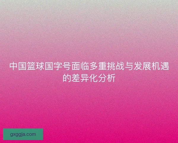 中国篮球国字号面临多重挑战与发展机遇的差异化分析
